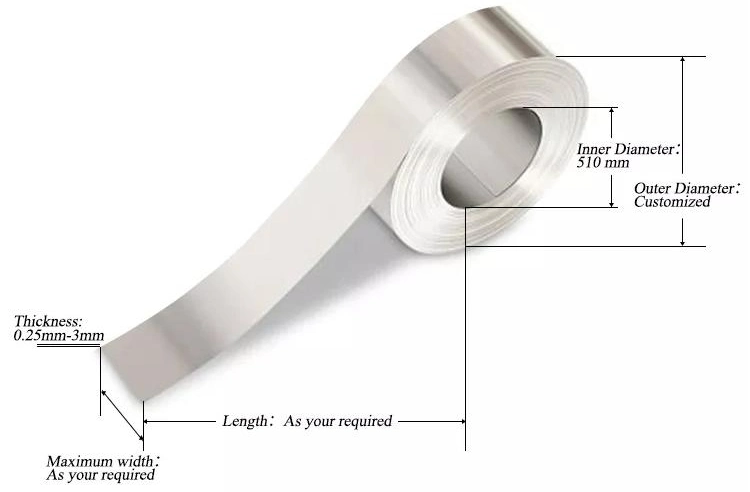 ASTM Ss Steel Coil 201 304 316/316L 410 409 430 Stainless Steel Strip