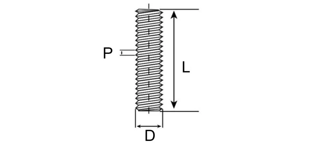 DIN975 Carbon Steel Stainless Steel SS304 Ss 316 Grade/Class 4.8 6.8 8.8 Threaded Rod 10.9 Black Zinc Plated Threaded Bar Thread Rod